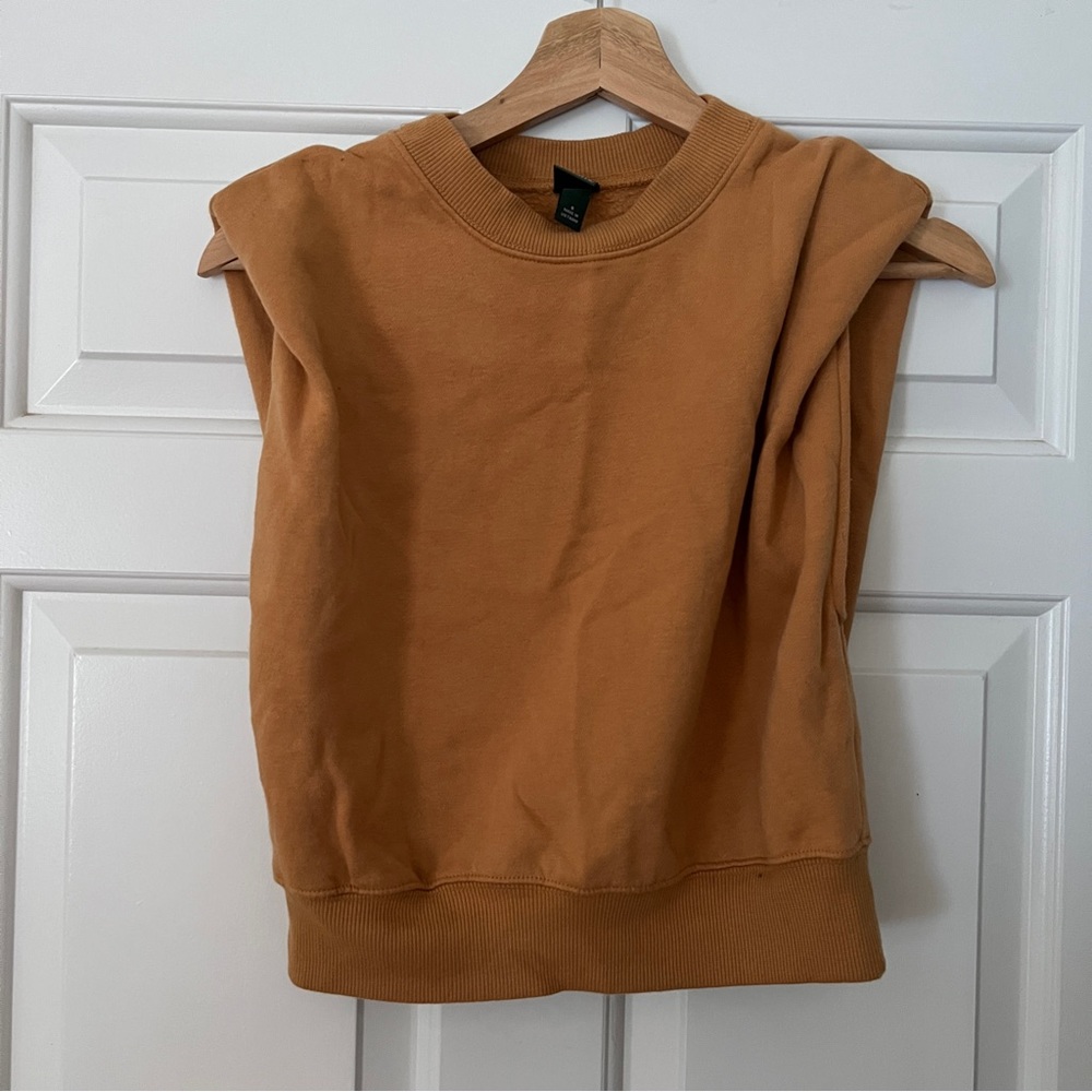 Wild Fable Tan Cropped Sweatshirt Muscle Shirt Sz S